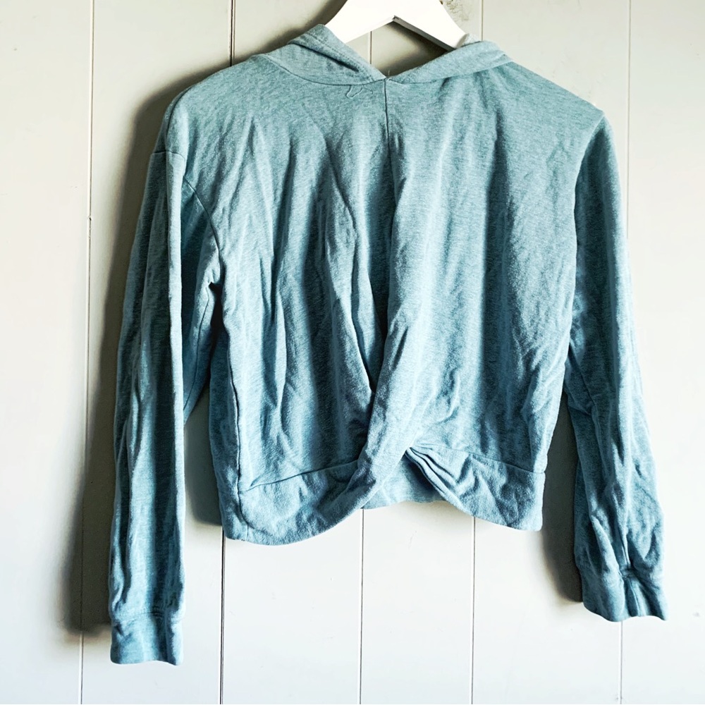 Crown of Hearts Super Soft Faded Knit Tulip Hem Hoodie L